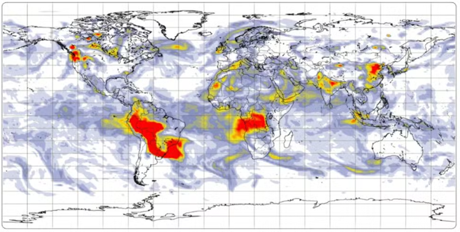 Figura - Emissões de gases de efeito estufa em 8 de setembro de 2024.